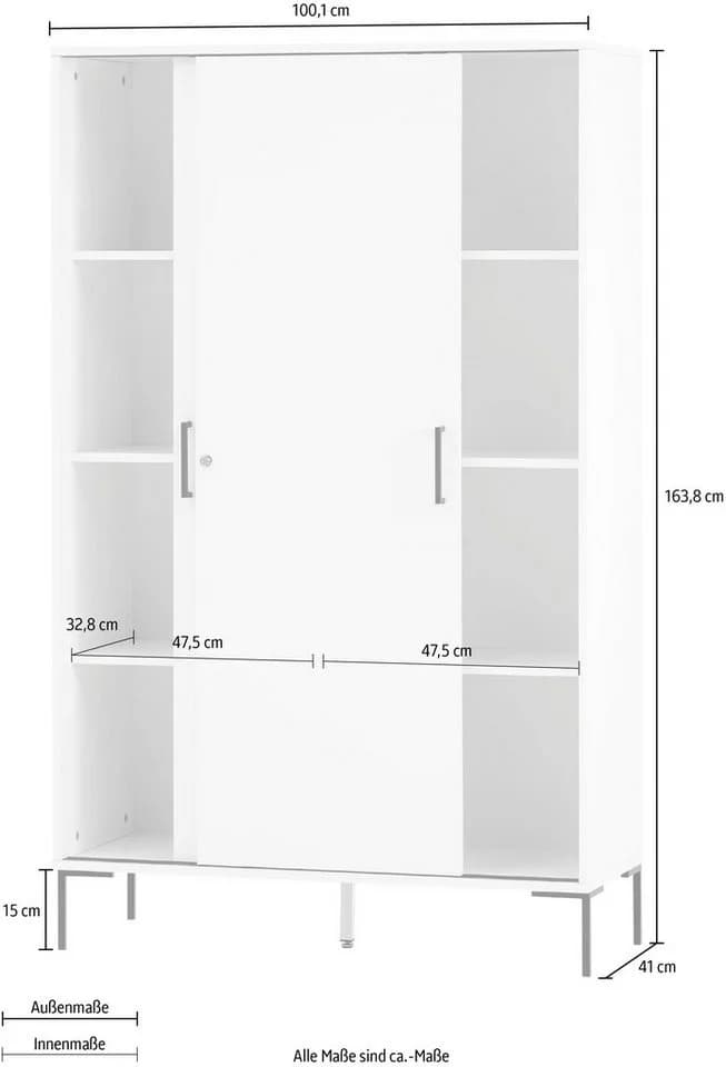 SCHILDMEYER Aktenschrank Serie 2000 Eiche Landhausfarben 2 Schiebetüren - Bild 5