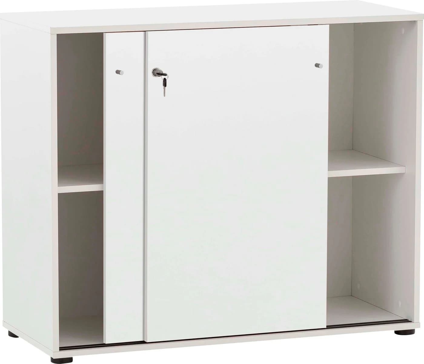 SCHILDMEYER Aktenschrank Serie 400 Weiß mit Schiebetüren