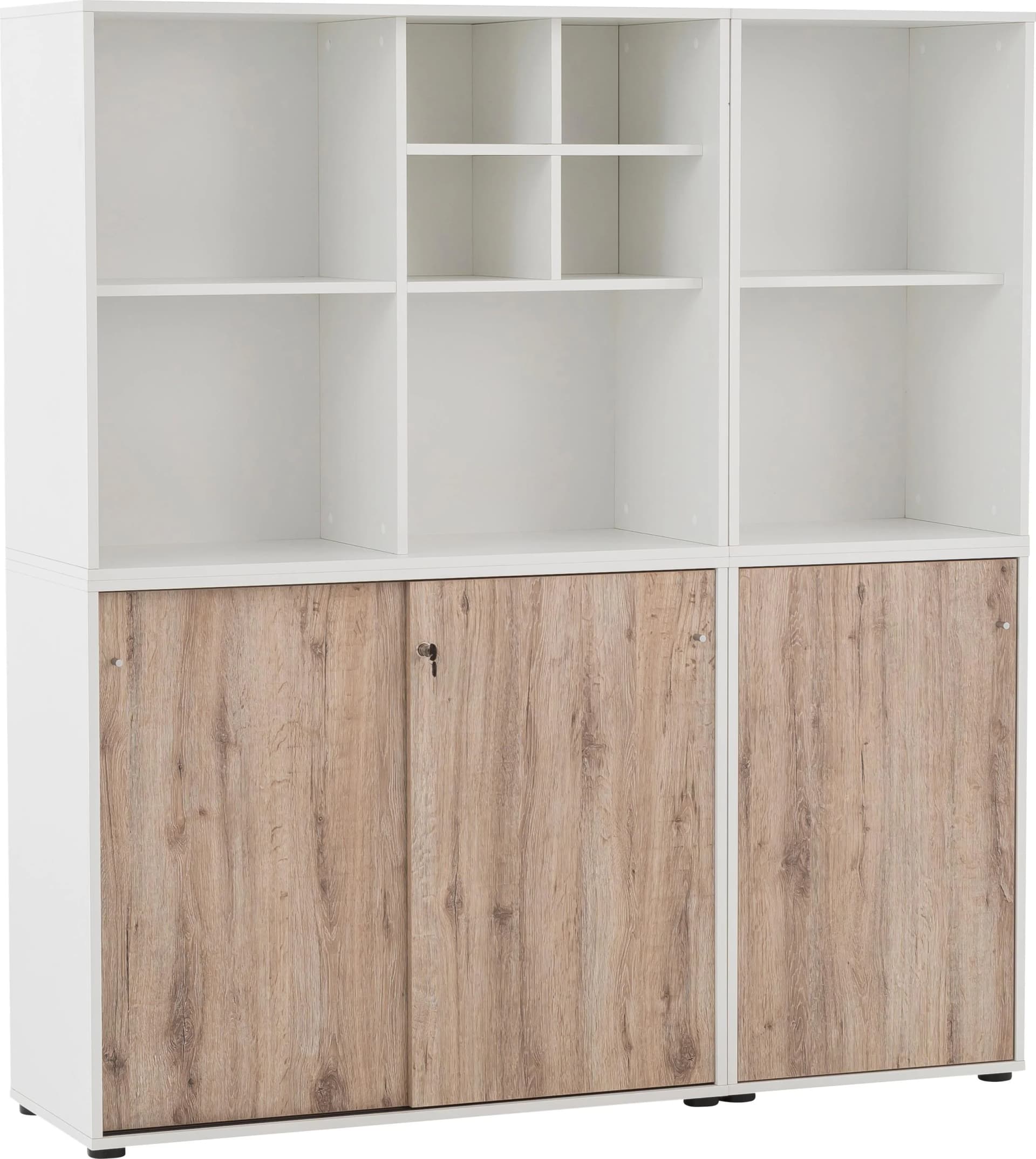 SCHILDMEYER Aktenschrank Serie 400 Weiß Wildeiche 3 Türen - Bild 2