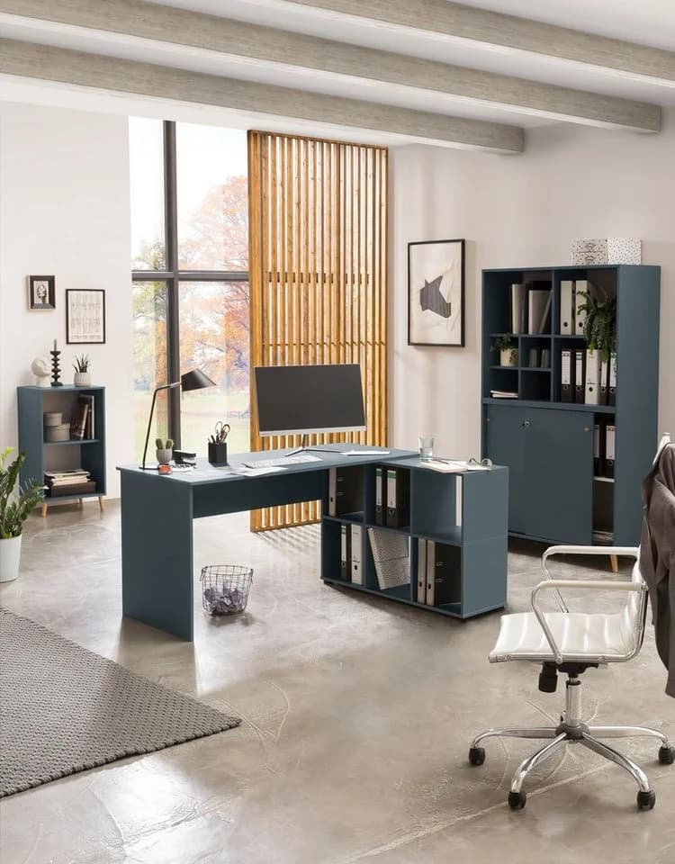 SCHILDMEYER Aktenschrank Serie 500 Fjord Blau mit Schiebetüren