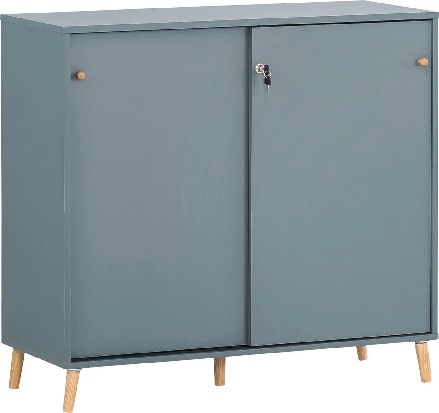SCHILDMEYER Aktenschrank Serie 500 Fjord Blau mit Schiebetüren - Bild 2
