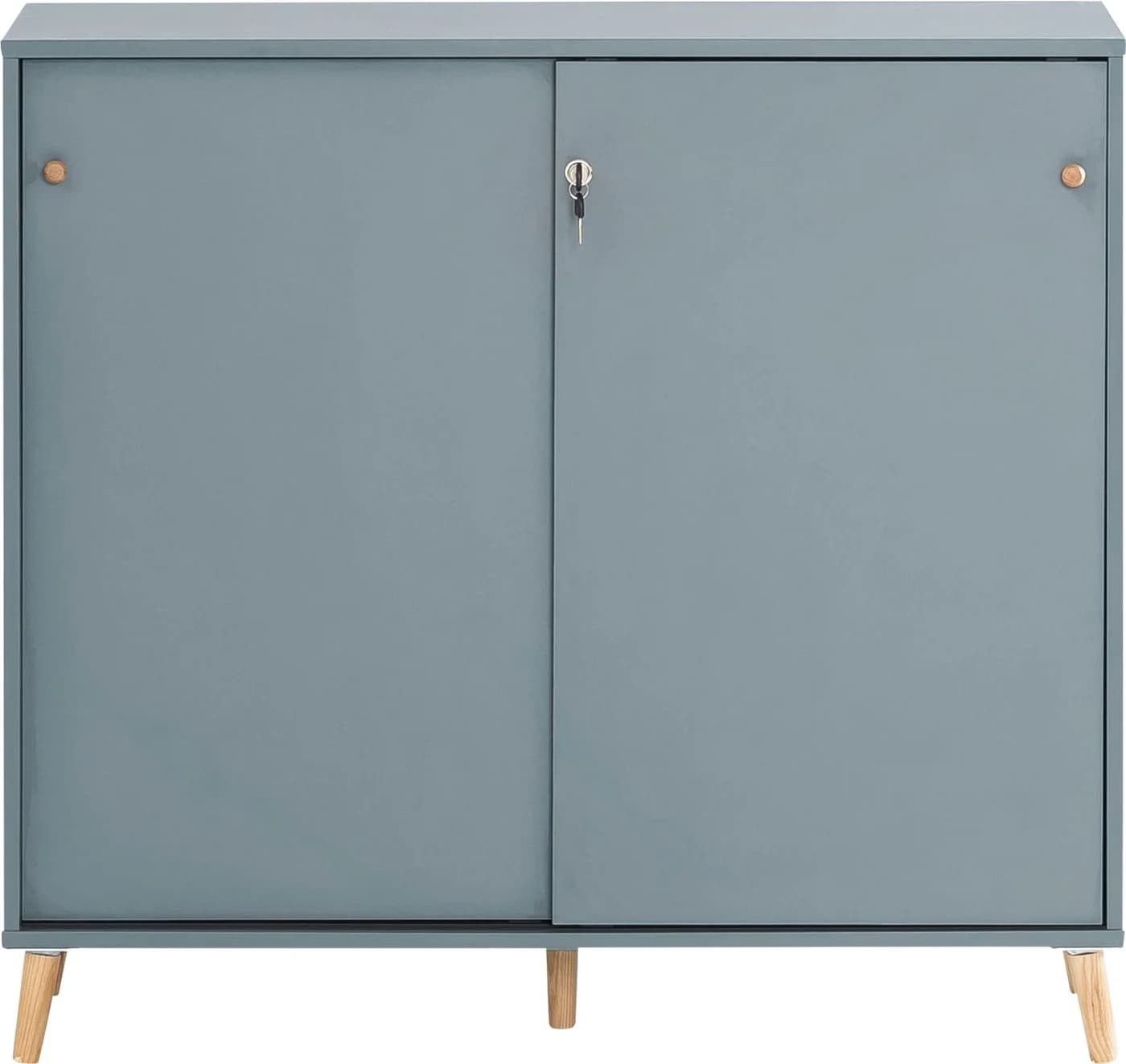 SCHILDMEYER Aktenschrank Serie 500 Fjord Blau mit Schiebetüren - Bild 3
