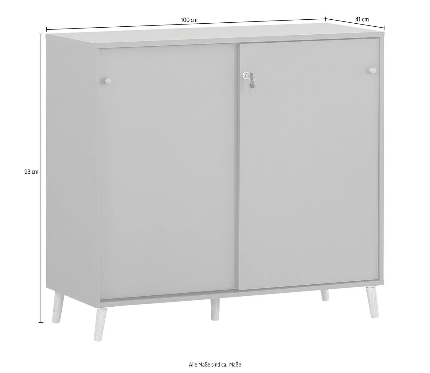 SCHILDMEYER Aktenschrank Serie 500 Fjord Blau mit Schiebetüren - Bild 5