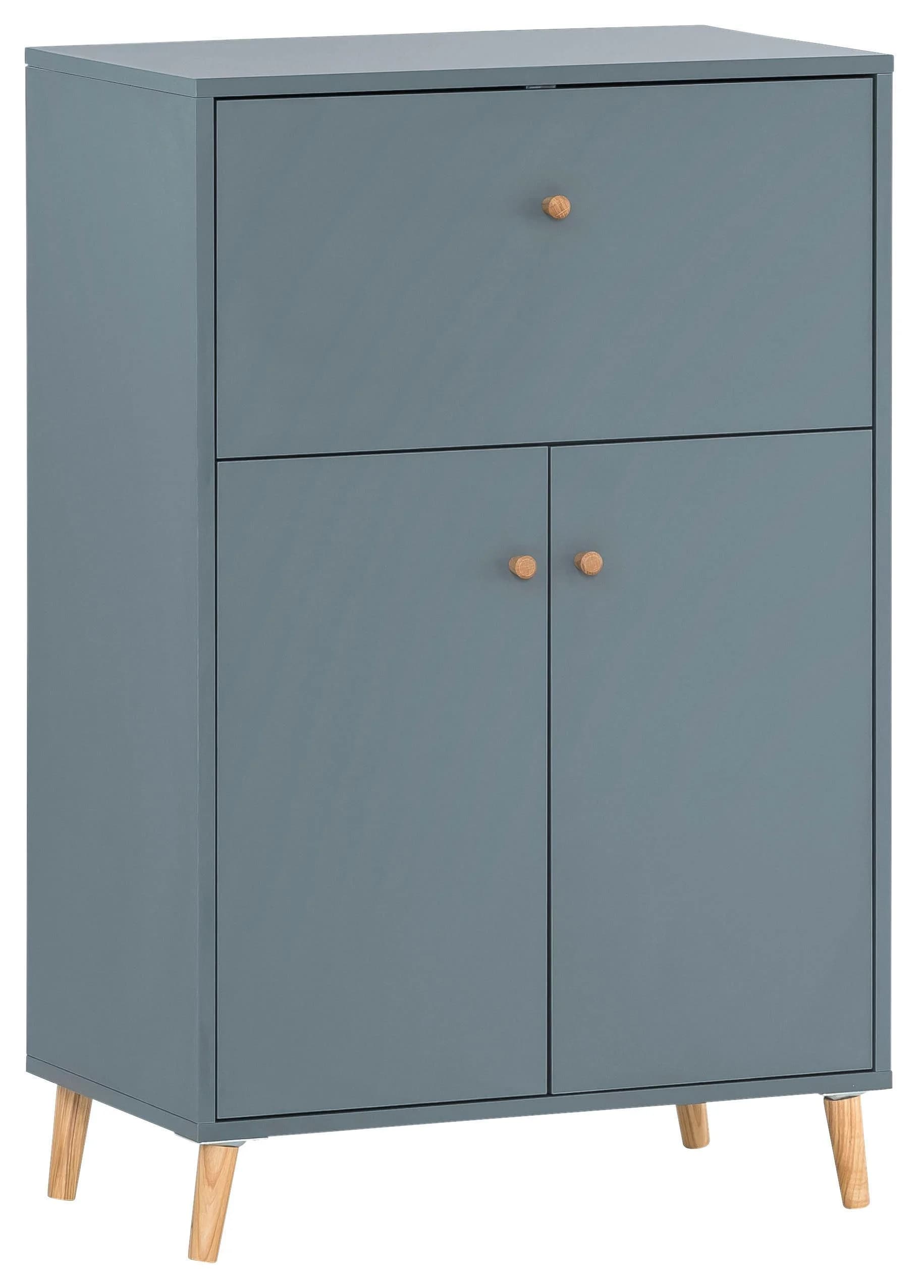 Schildmeyer Schreibtisch Serie 500 Blau Sekretär mit Aktenschrank