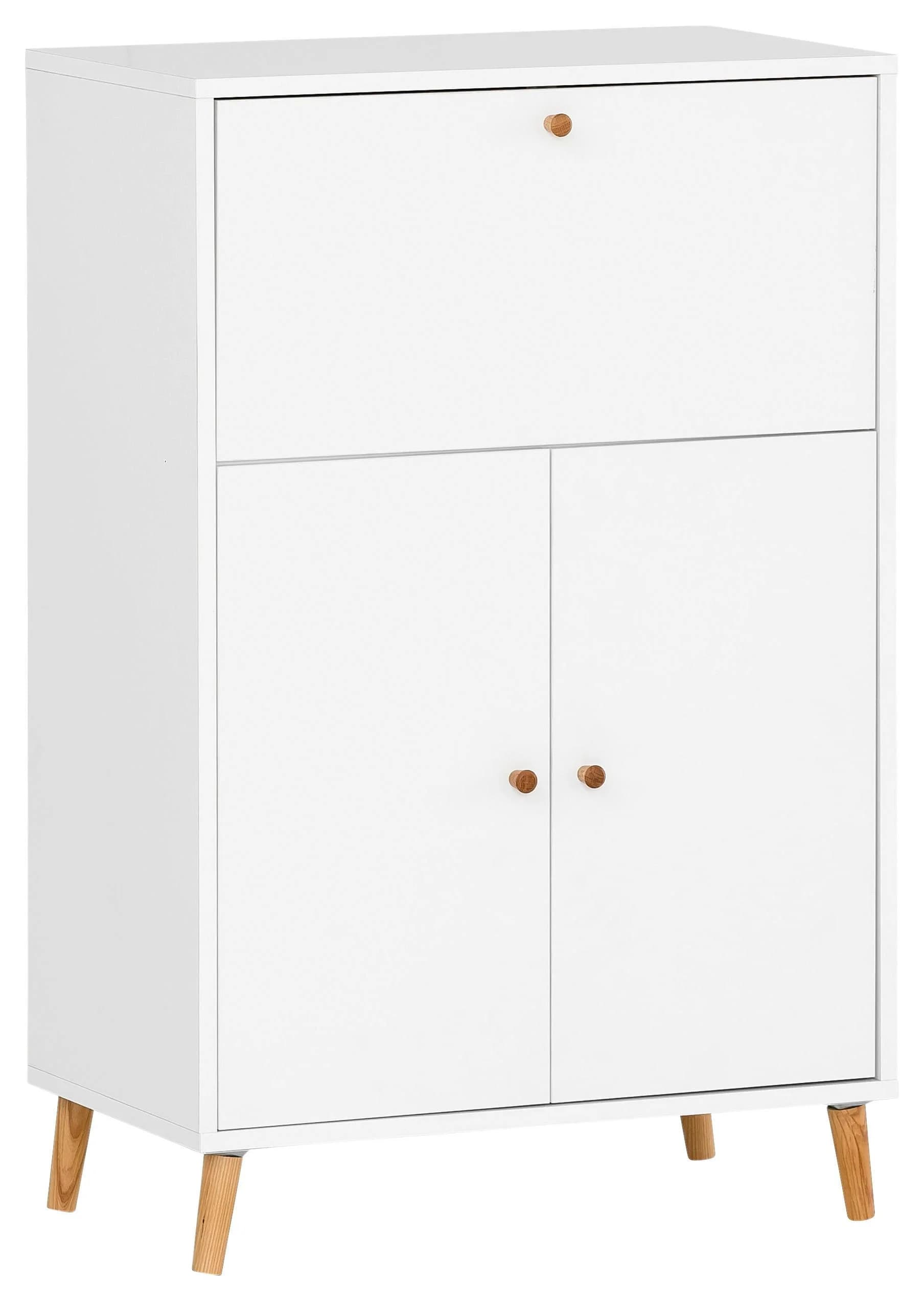 Schildmeyer Schreibtisch Serie 500 Weiß mit ausklappbarer Schreibplatte