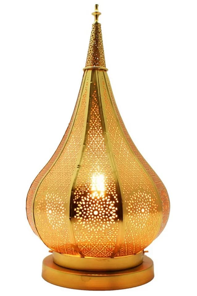 Marrakesch Orient & Mediterran Interior Teelichthalter Orientalische Laterne Windlicht Garten Deko Ezana gold - Bild 5