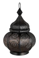 Marrakesch Orient & Mediterran Interior Teelichthalter Schwarz Metall Handarbeit Bild 1