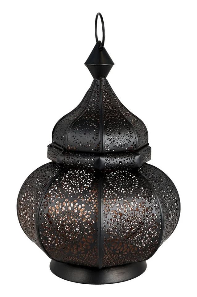 Marrakesch Orient & Mediterran Interior Teelichthalter Schwarz Metall Handarbeit