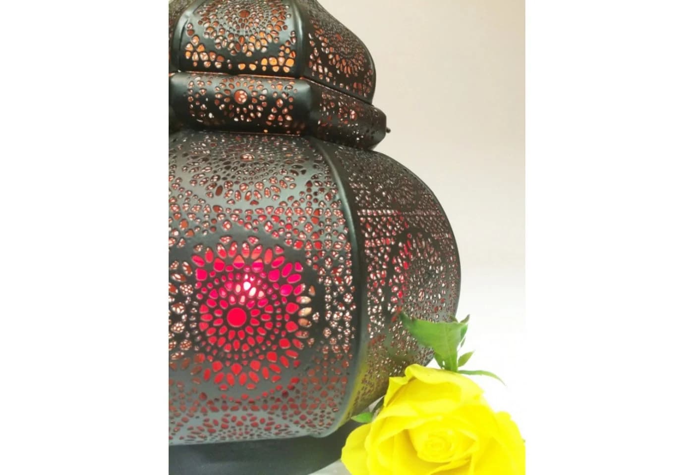Marrakesch Orient & Mediterran Interior Teelichthalter Schwarz Metall Handarbeit - Bild 5