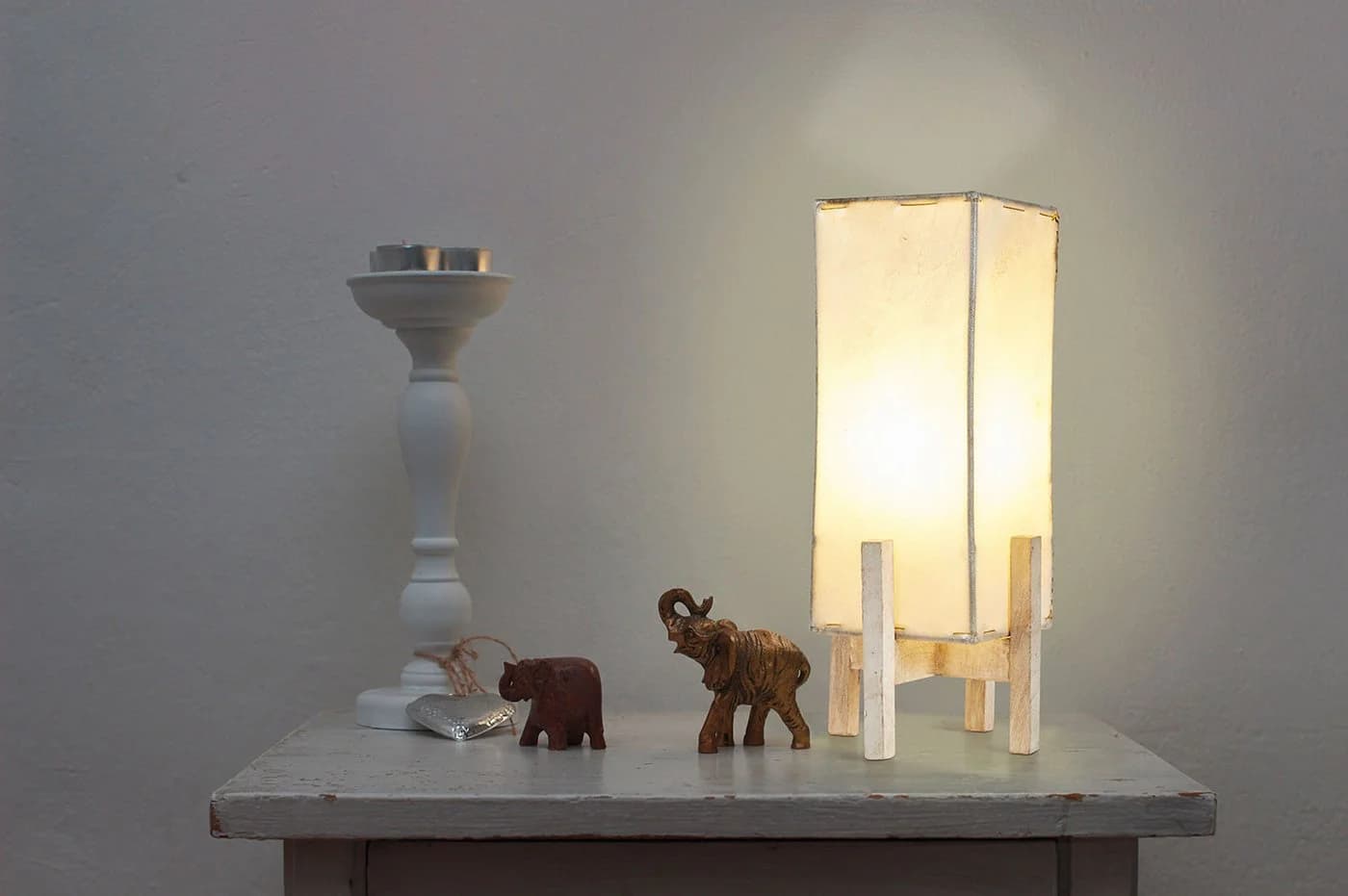 Marrakesch Orient & Mediterran Interior Lampen-Untergestell Janka Weiß Holz - Bild 5