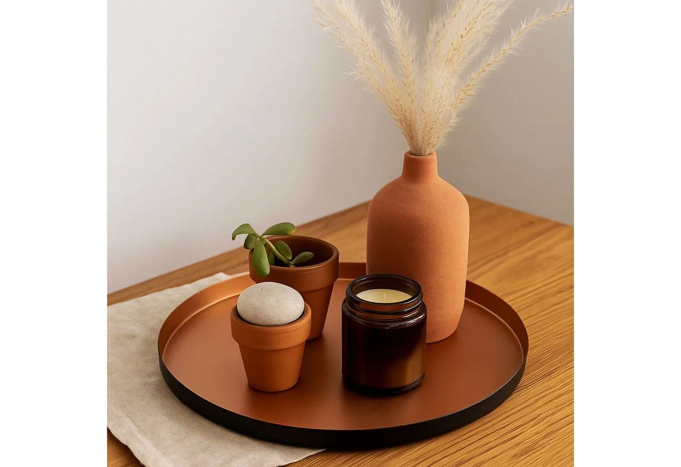 Marrakesch Orient & Mediterran Interior Dekotablett Serviertablett Rund Monaco Handarbeit - Bild 5