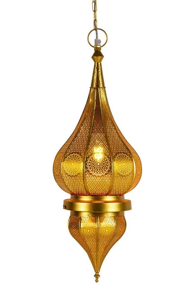 Marrakesch Orient & Mediterran Interior Pendelleuchte Fayna Gold, ohne Leuchtmittel, Handarbeit - Bild 2