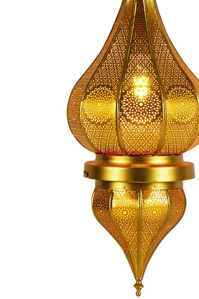 Marrakesch Orient & Mediterran Interior Pendelleuchte Fayna Gold, ohne Leuchtmittel, Handarbeit - Bild 3