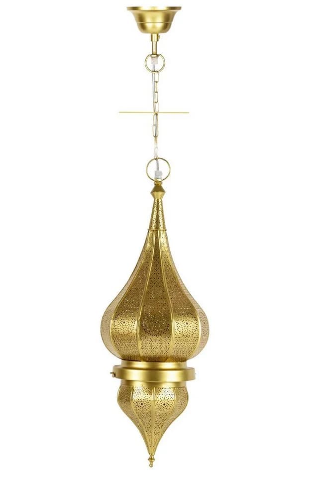 Marrakesch Orient & Mediterran Interior Pendelleuchte Fayna Gold, ohne Leuchtmittel, Handarbeit - Bild 4