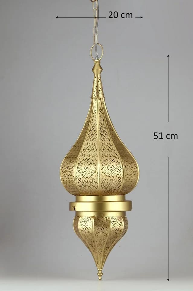 Marrakesch Orient & Mediterran Interior Pendelleuchte Fayna Gold, ohne Leuchtmittel, Handarbeit - Bild 5