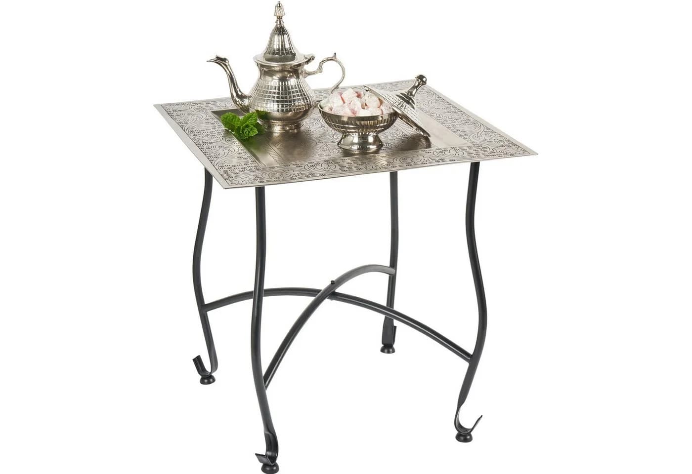 Marrakesch Orient & Mediterran Interior Beistelltisch Garten Klapptisch Metall - Bild 2