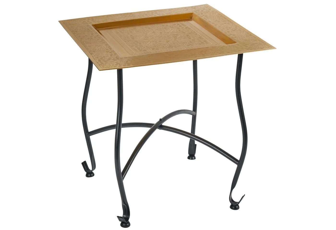 Marrakesch Orient & Mediterran Interior Beistelltisch Garten Klapptisch Metall Gold - Bild 2