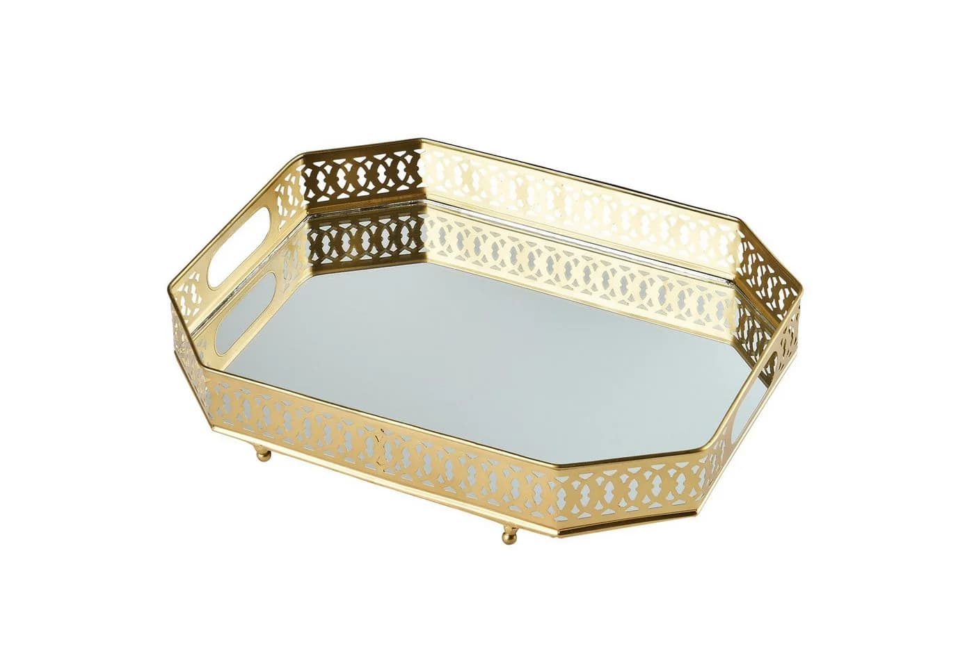 Marrakesch Orient & Mediterran Interior Dekotablett Agata Gold Handarbeit