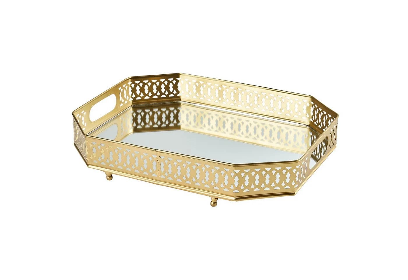 Marrakesch Orient & Mediterran Interior Dekotablett Agata Gold Handarbeit - Bild 5