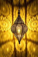 Marrakesch Orient & Mediterran Interior Pendelleuchte Lunar Gold E27 Handarbeit Bild 1