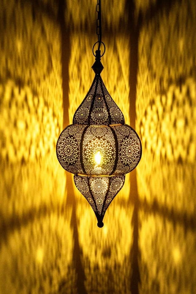 Marrakesch Orient & Mediterran Interior Pendelleuchte Lunar Gold E27 Handarbeit