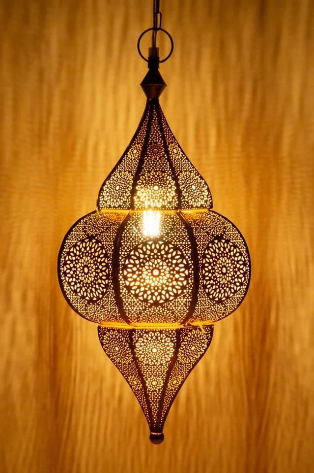 Marrakesch Orient & Mediterran Interior Pendelleuchte Lunar Gold E27 Handarbeit - Bild 4
