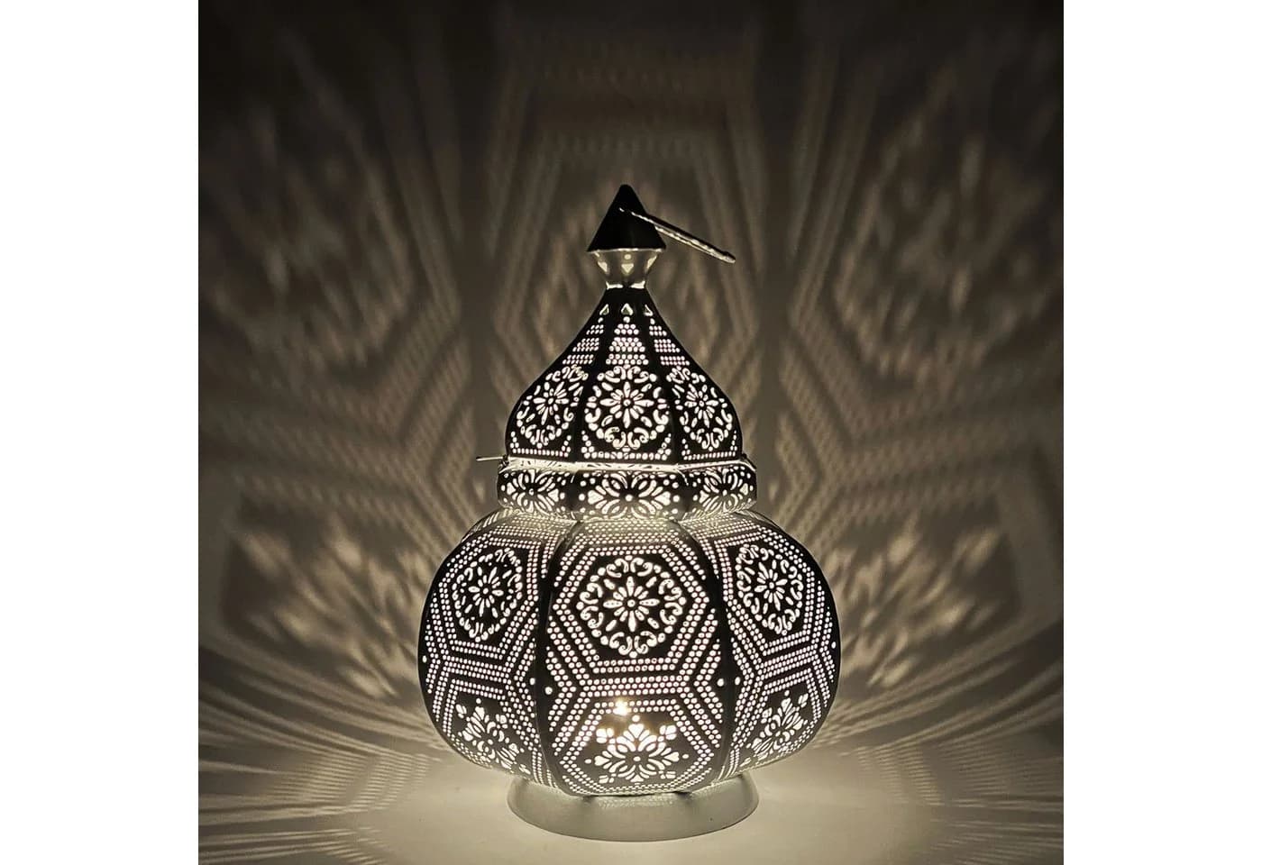Marrakesch Orient & Mediterran Interior Teelichthalter Orientalische Laterne Dekoration Maha Weiss - Bild 2