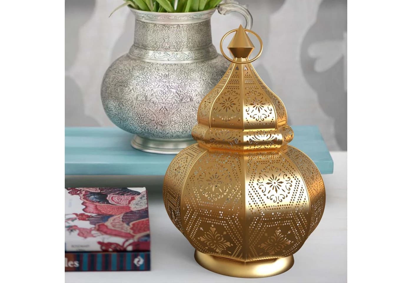 Marrakesch Orient Laterne Gold Handarbeit Teelichthalter - Bild 3