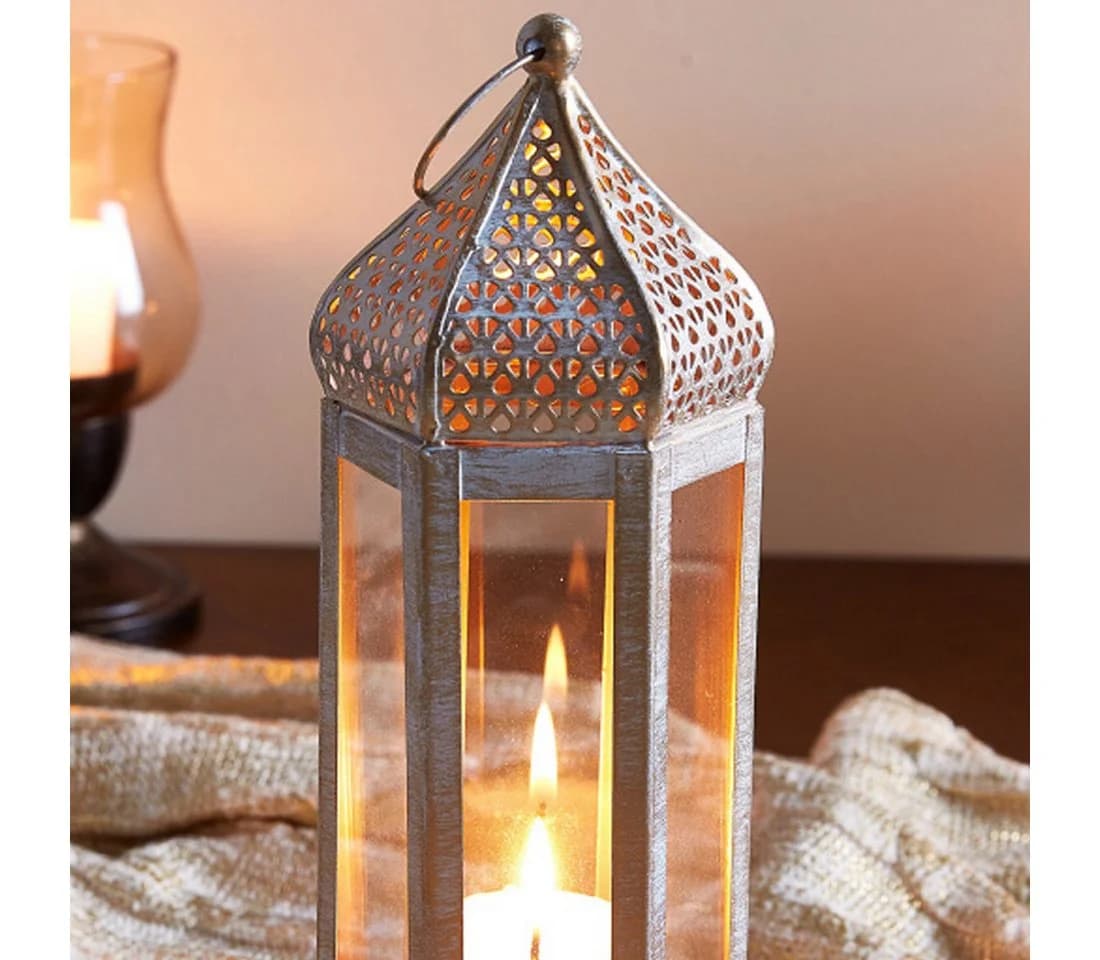 Marrakesch Orient Laterne Weiß Klar Handarbeit Orientalische Deko - Bild 5