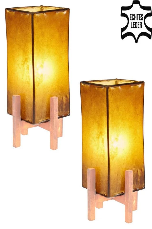 Marrakesch Orient & Mediterran Interior Nachttischlampe Untergestell Janka Braun 15cm Handarbeit - Bild 3