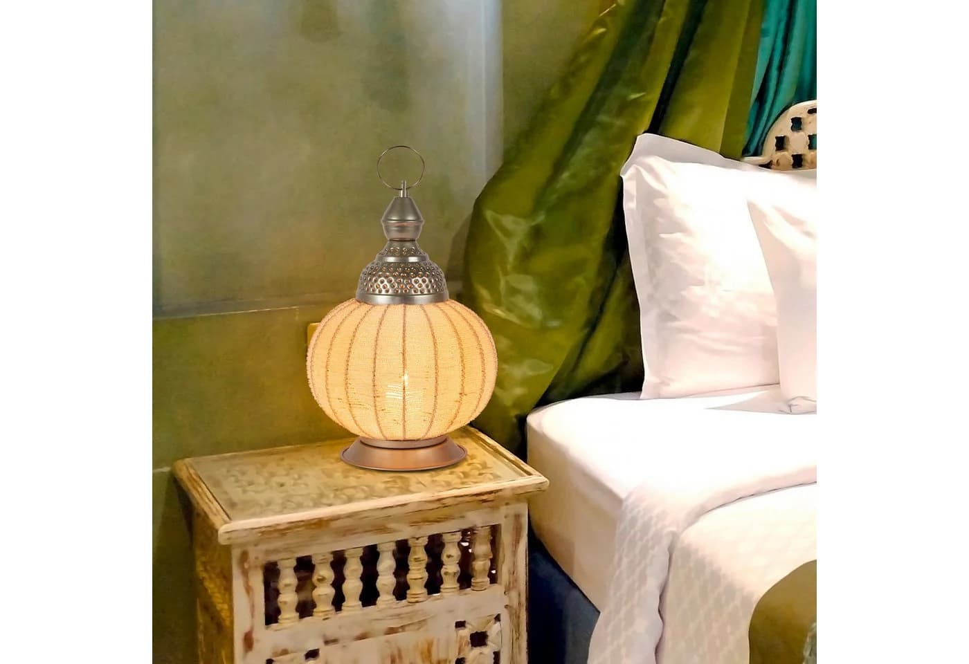 Marrakesch Orient & Mediterran Interior Kerzenlaterne Rana Silber Orientalisch - Bild 5