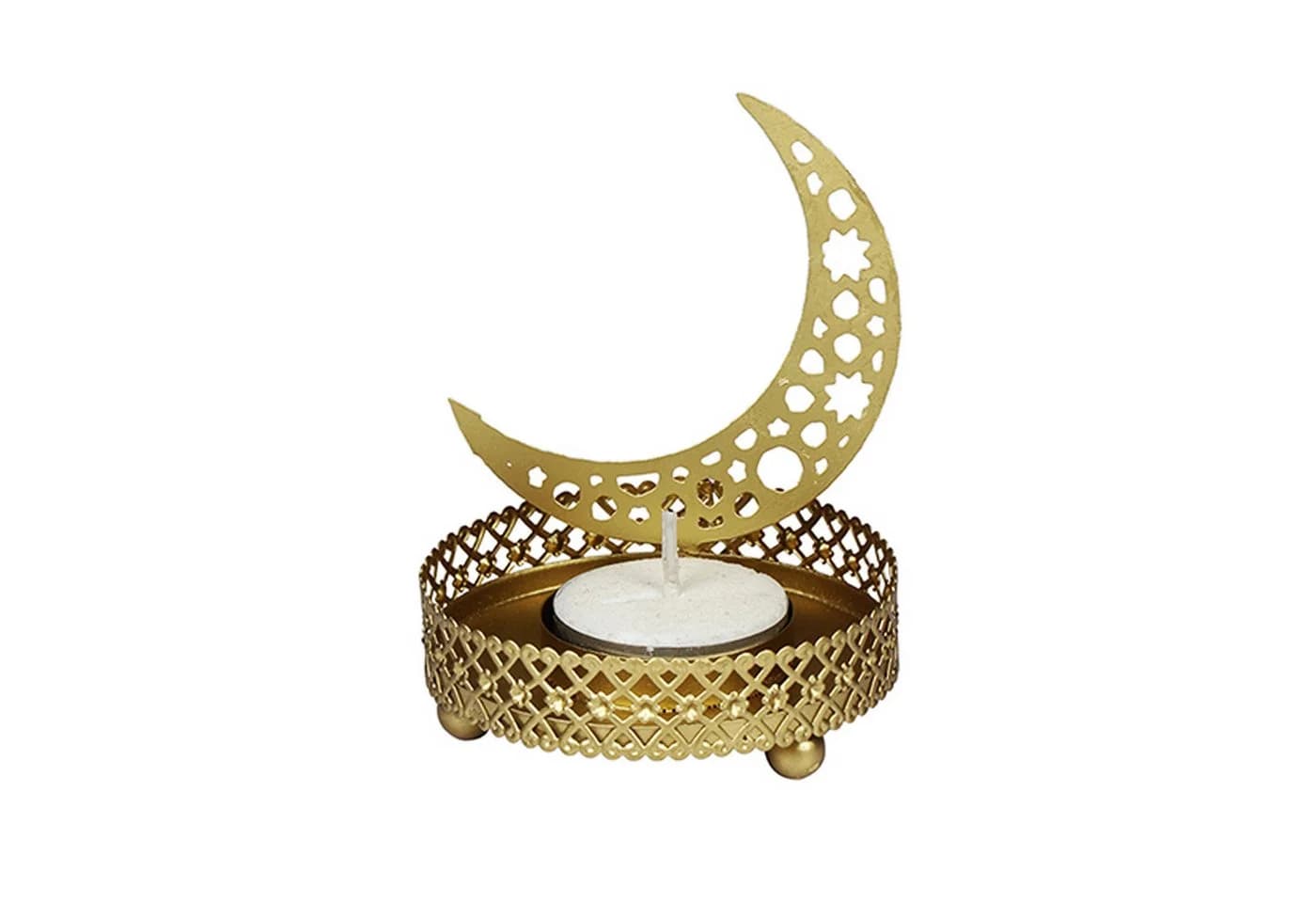 Marrakesch Orient & Mediterran Interior Teelichthalter Mond 8cm Gold Metall - Bild 4