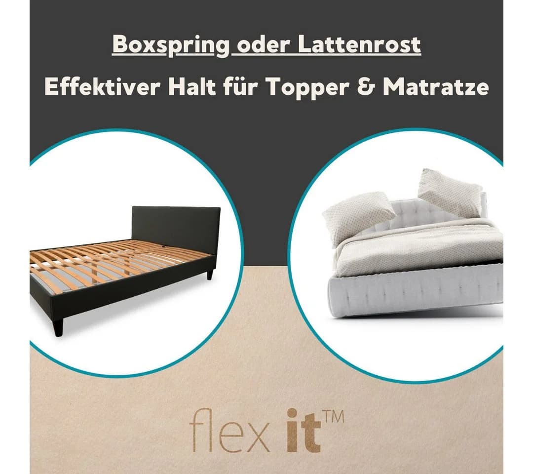 flex it® Antirutschmatte für Boxspringbetten, atmungsaktiv, weichmacherfrei, waschbar