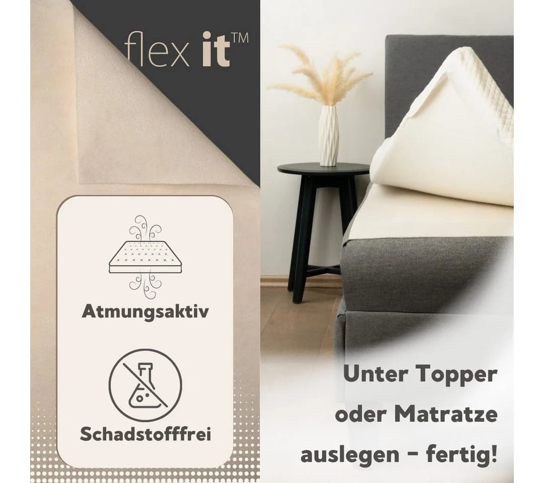 flex it® Antirutschmatte für Boxspringbetten, atmungsaktiv, weichmacherfrei, waschbar - Bild 4