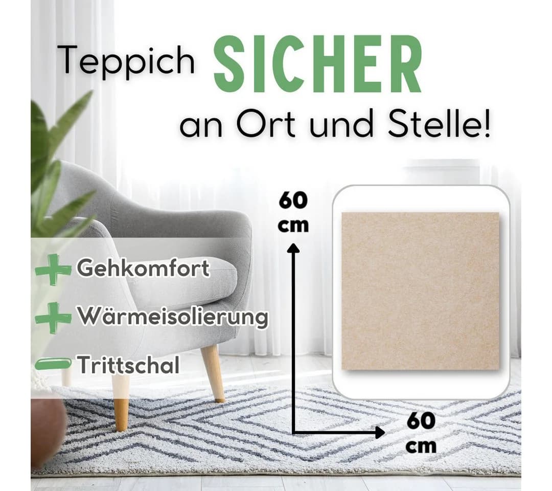 flex it Classic Comfort Antirutschmatte für Teppich