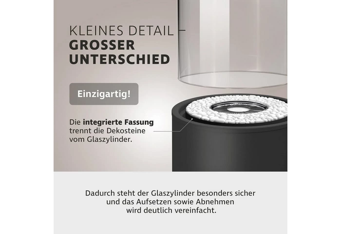 Monster24 Bio-Ethanol Tischkamin Anthrazit mit Glaszylinder - Bild 3