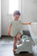 KINDSGUT Tritthocker für Kinder Aquamarin Kautschukholz Bild 1