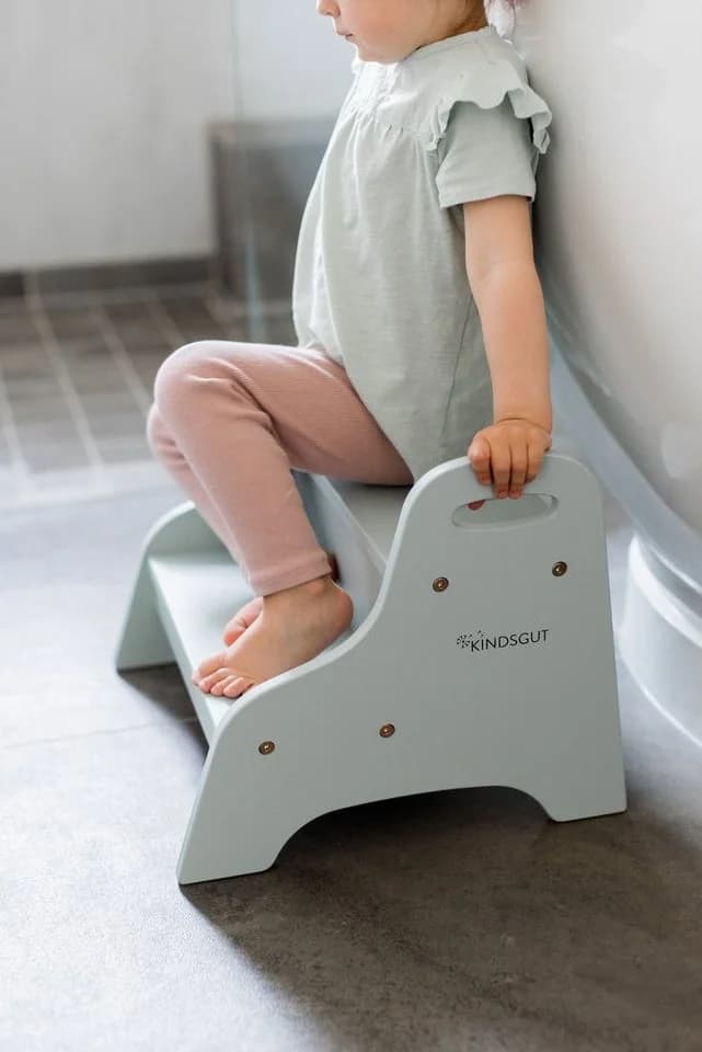 KINDSGUT Tritthocker für Kinder Aquamarin Kautschukholz - Bild 3