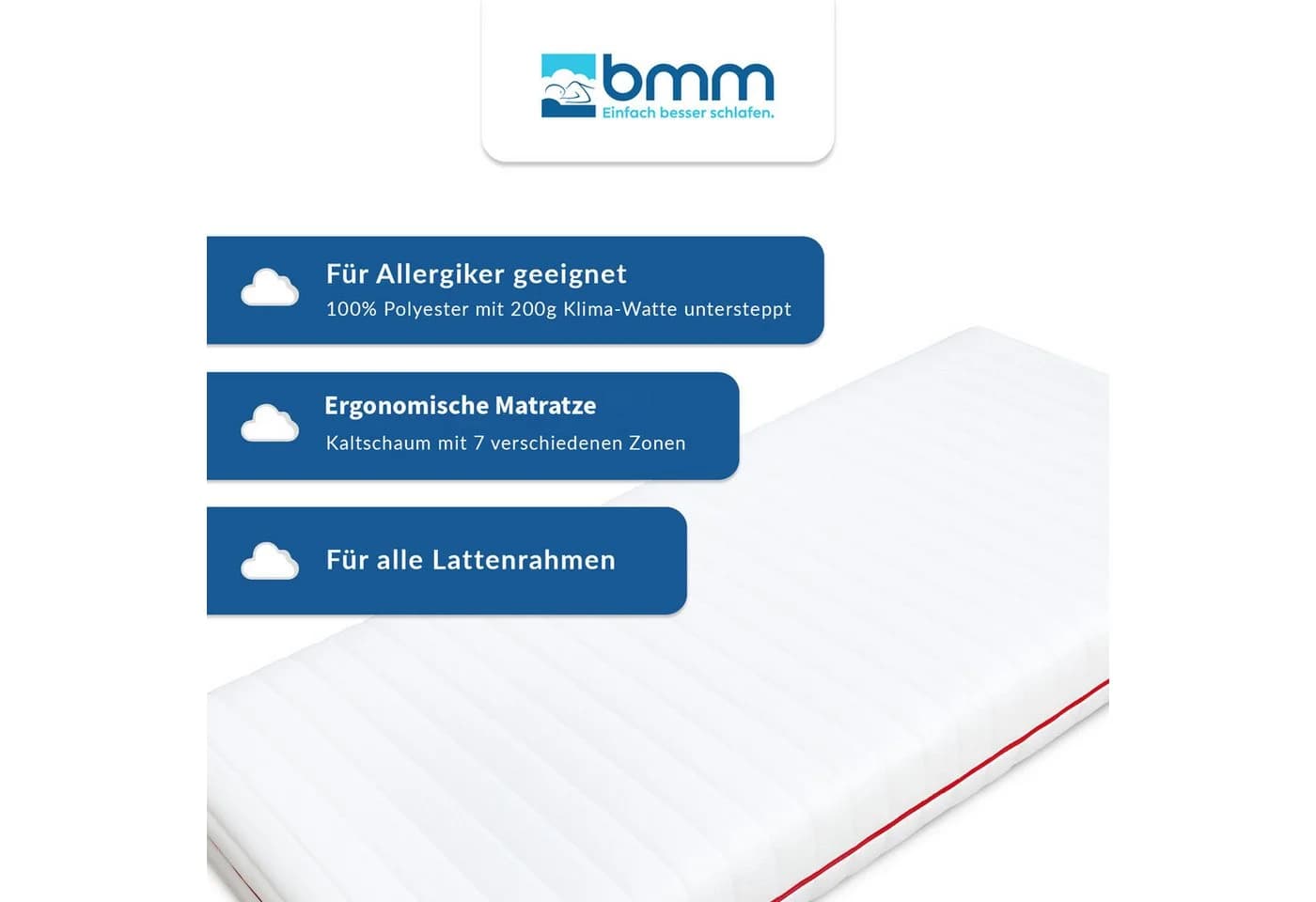 BMM Kaltschaummatratze Klassik 19 V2 7-Zonen Ergonomisch - Bild 5