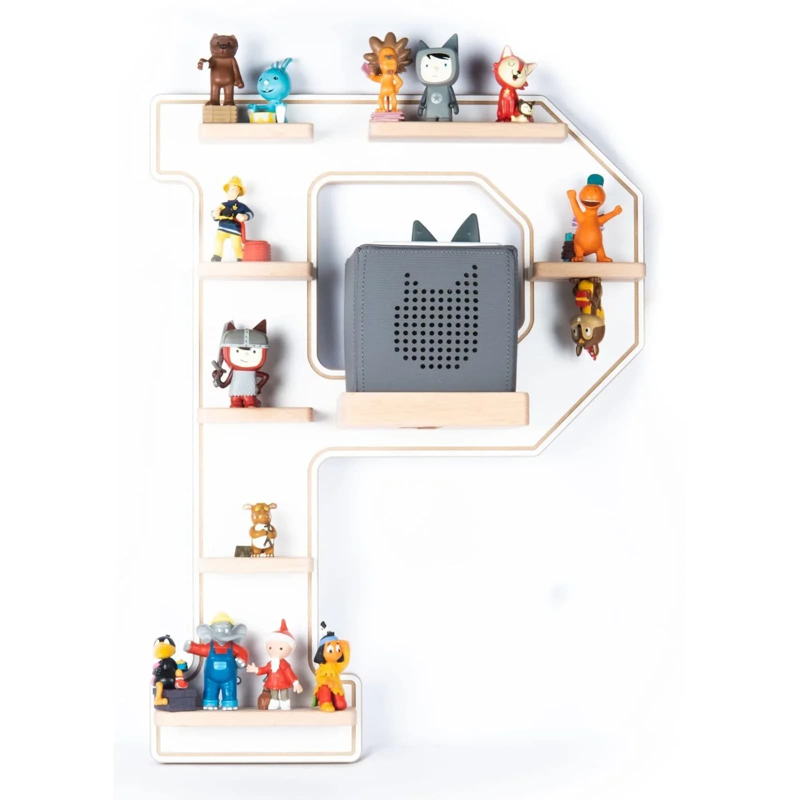 BOARTI Kinderregal Buchstabe P für Toniebox und Tonie Figuren
