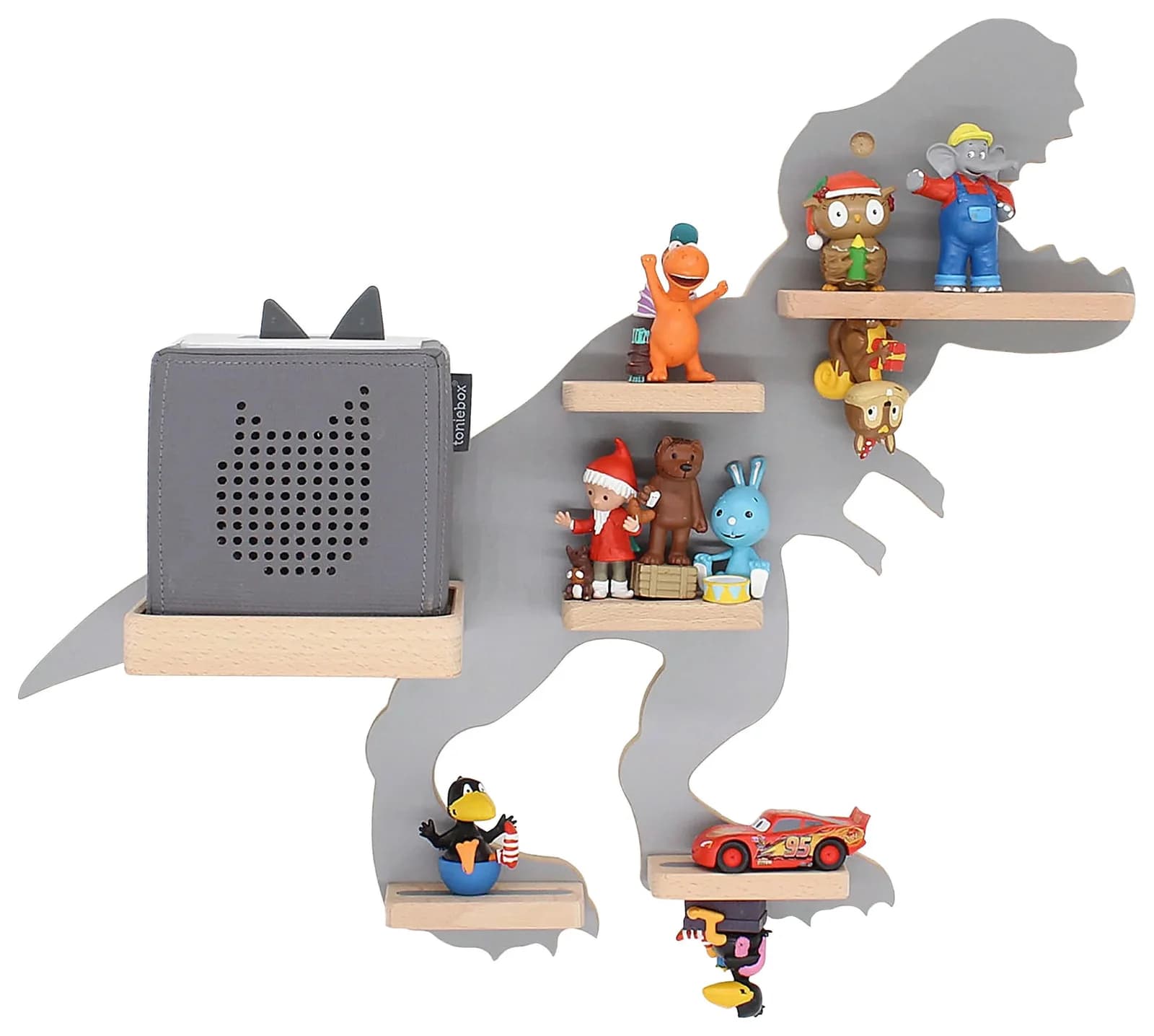 BOARTI Wandregal Dinosaurier Grau Kinderregal für Toniebox - Bild 2