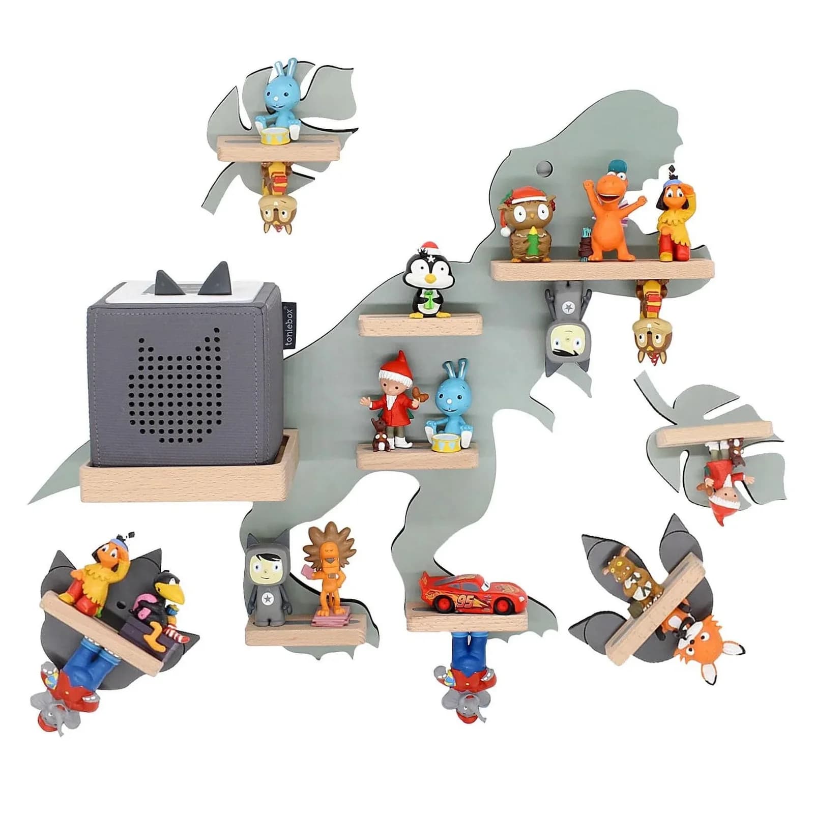 BOARTI Kinderregal Dinosaurier Wandregal für Toniebox und Tonies