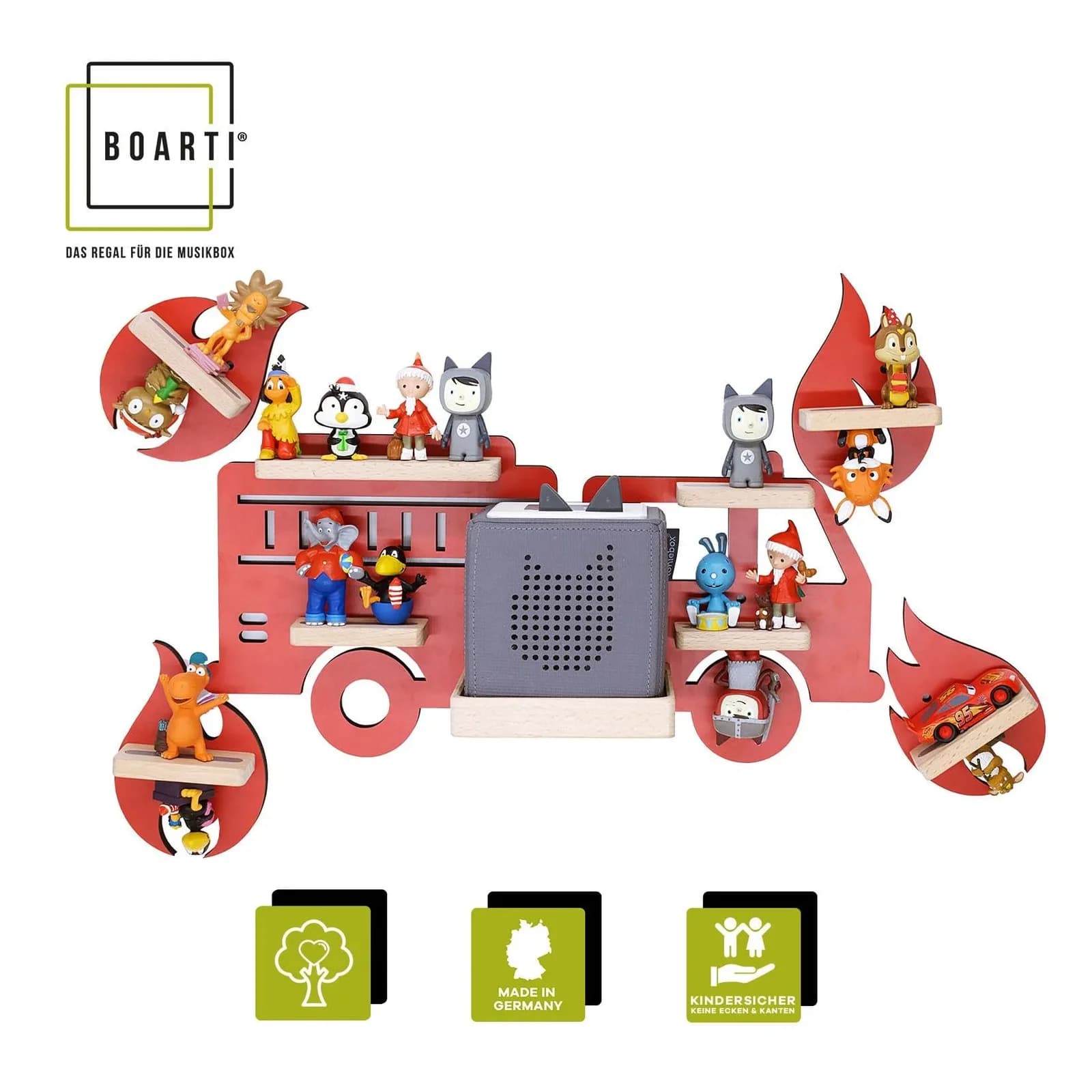 BOARTI Wandregal Feuerwehr Toniebox Tonies