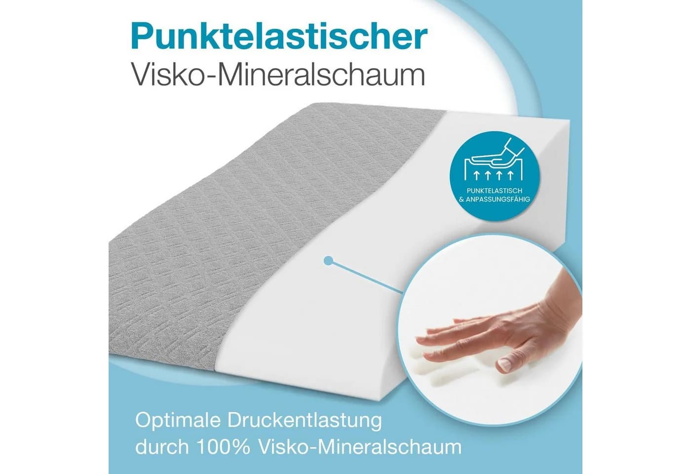 ELONEO Lagerungskissen für Beine Grau Viskoelastisch - Bild 2