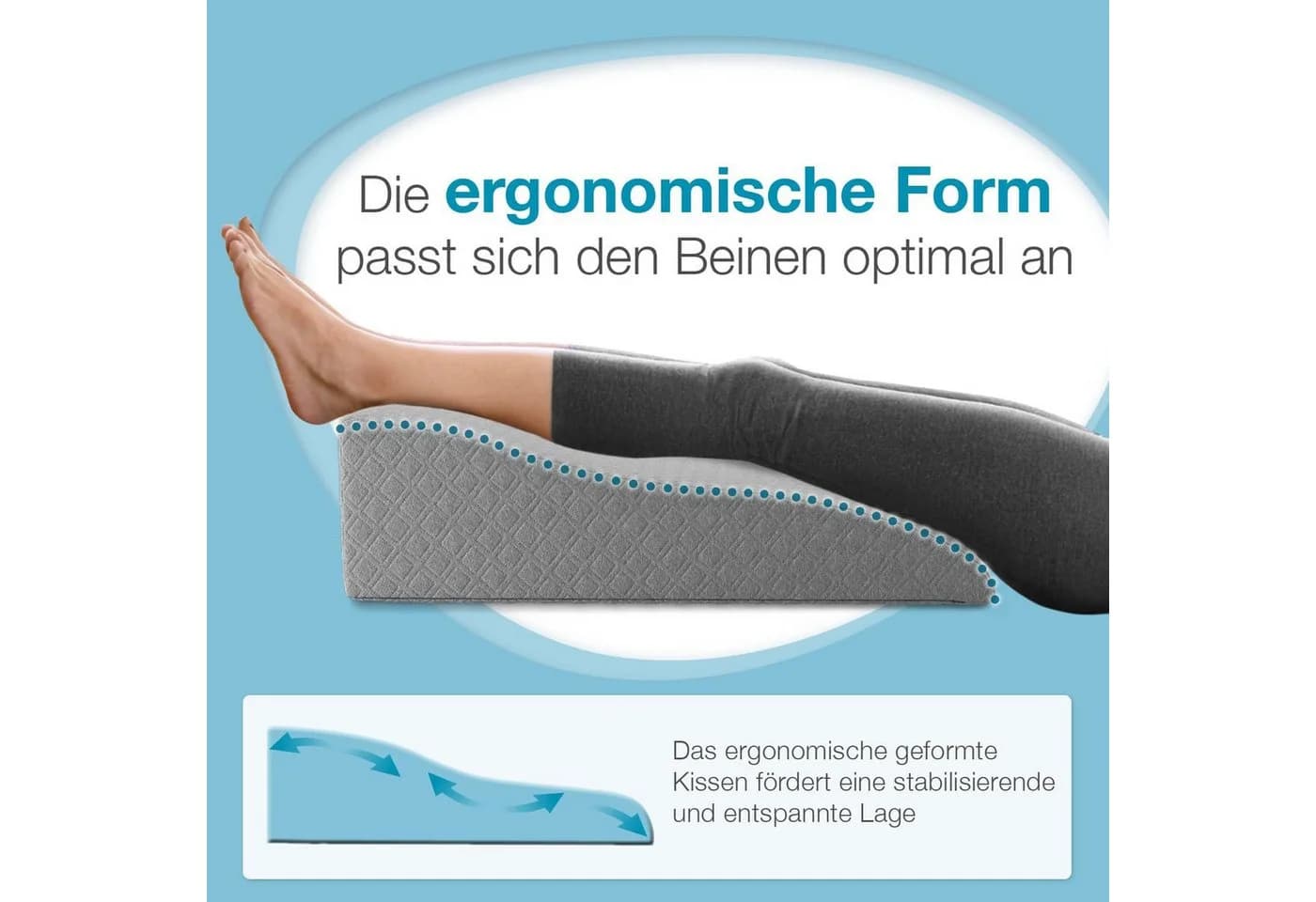 ELONEO Lagerungskissen für Beine Grau Viskoelastisch - Bild 4