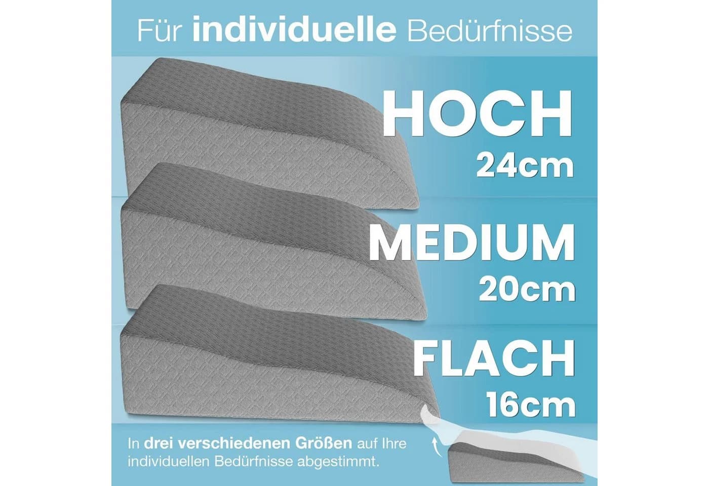 ELONEO Lagerungskissen für Beine Grau Viskoelastisch - Bild 5