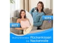 ELONEO Rückenkissen mit Nackenrolle Beige für Sofa & Bett Bild 1