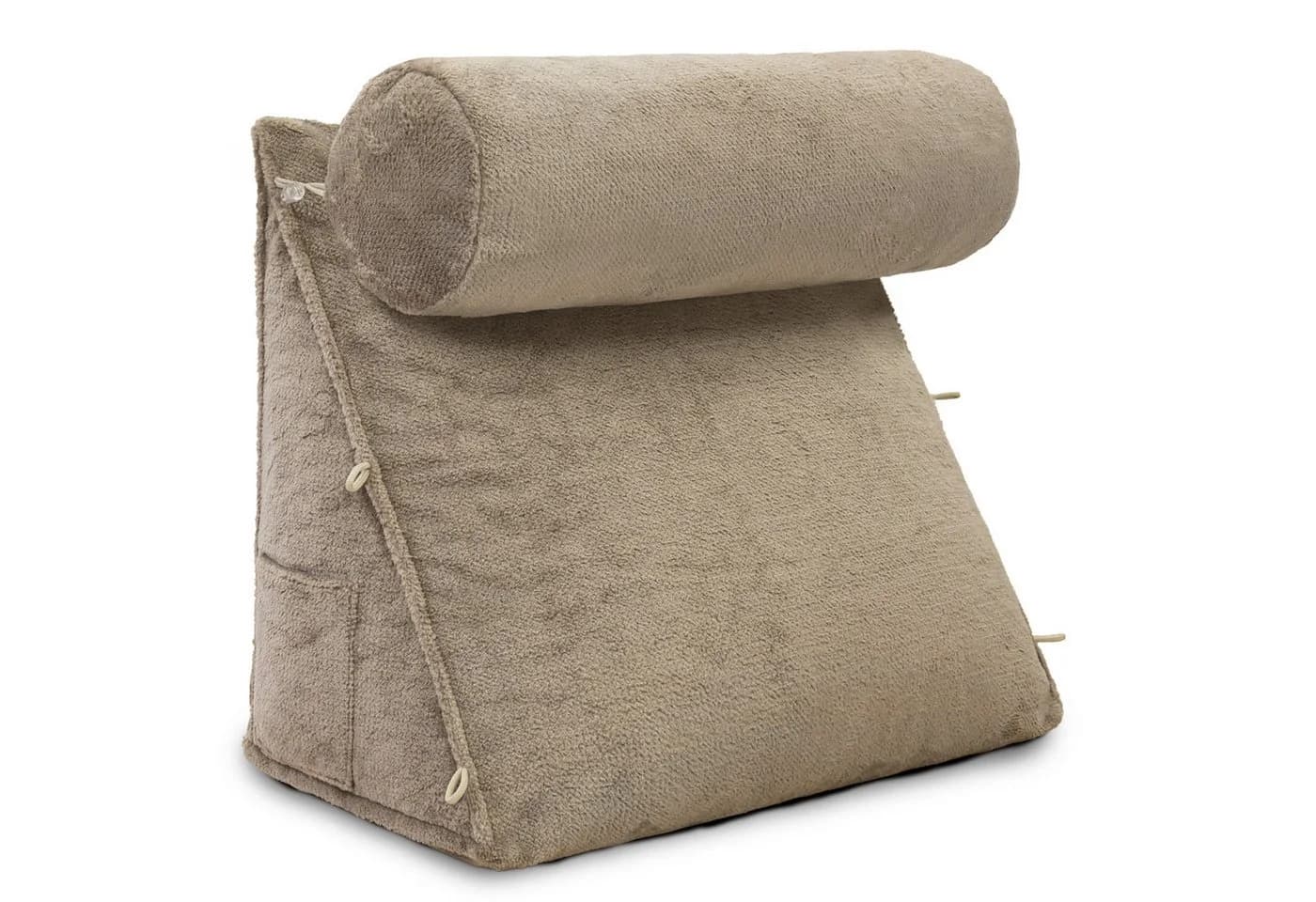 ELONEO Rückenkissen mit Nackenrolle Beige für Sofa & Bett - Bild 2