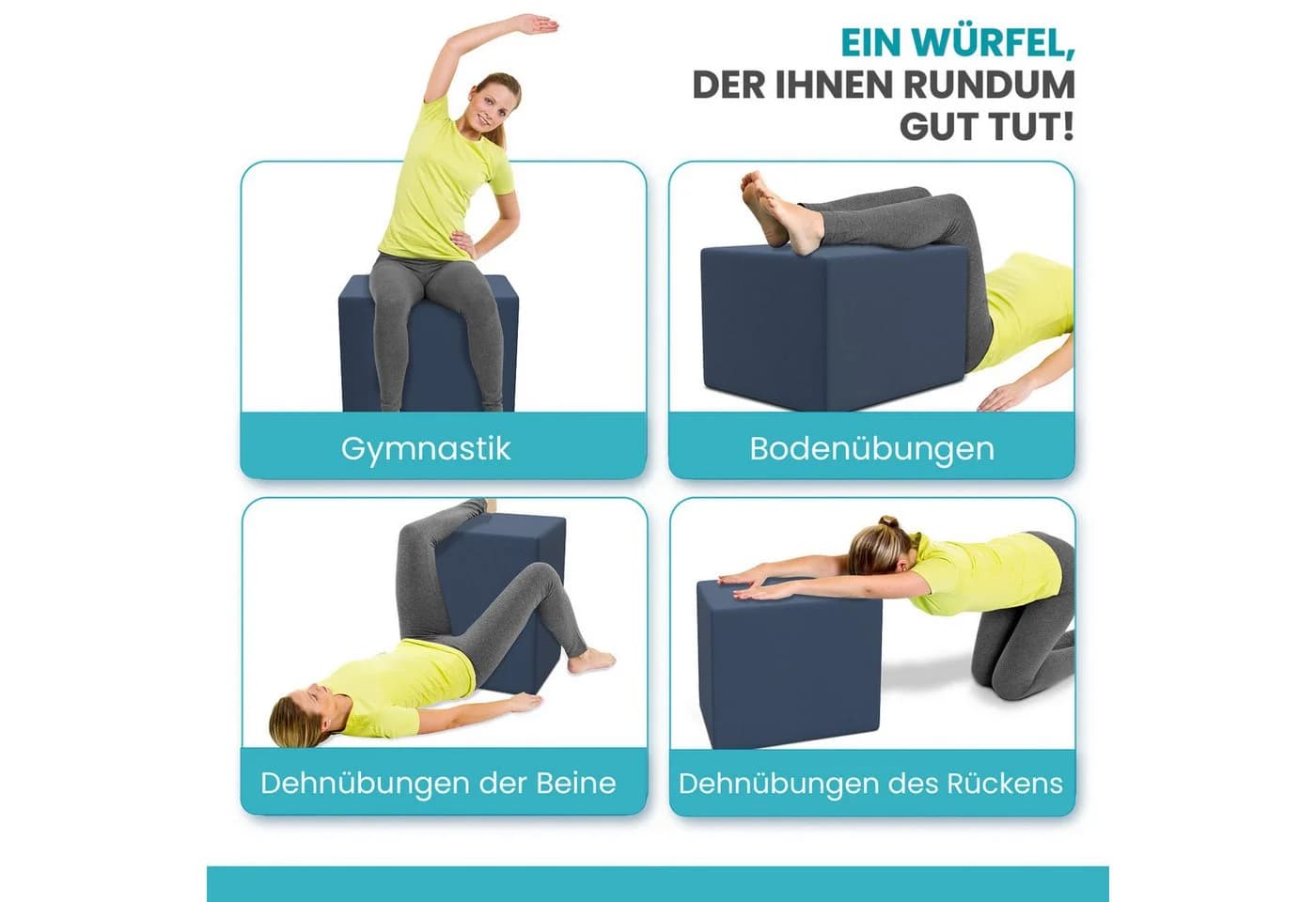 ELONEO Lagerungskissen Stufenlagerungswürfel Blau - Bild 3