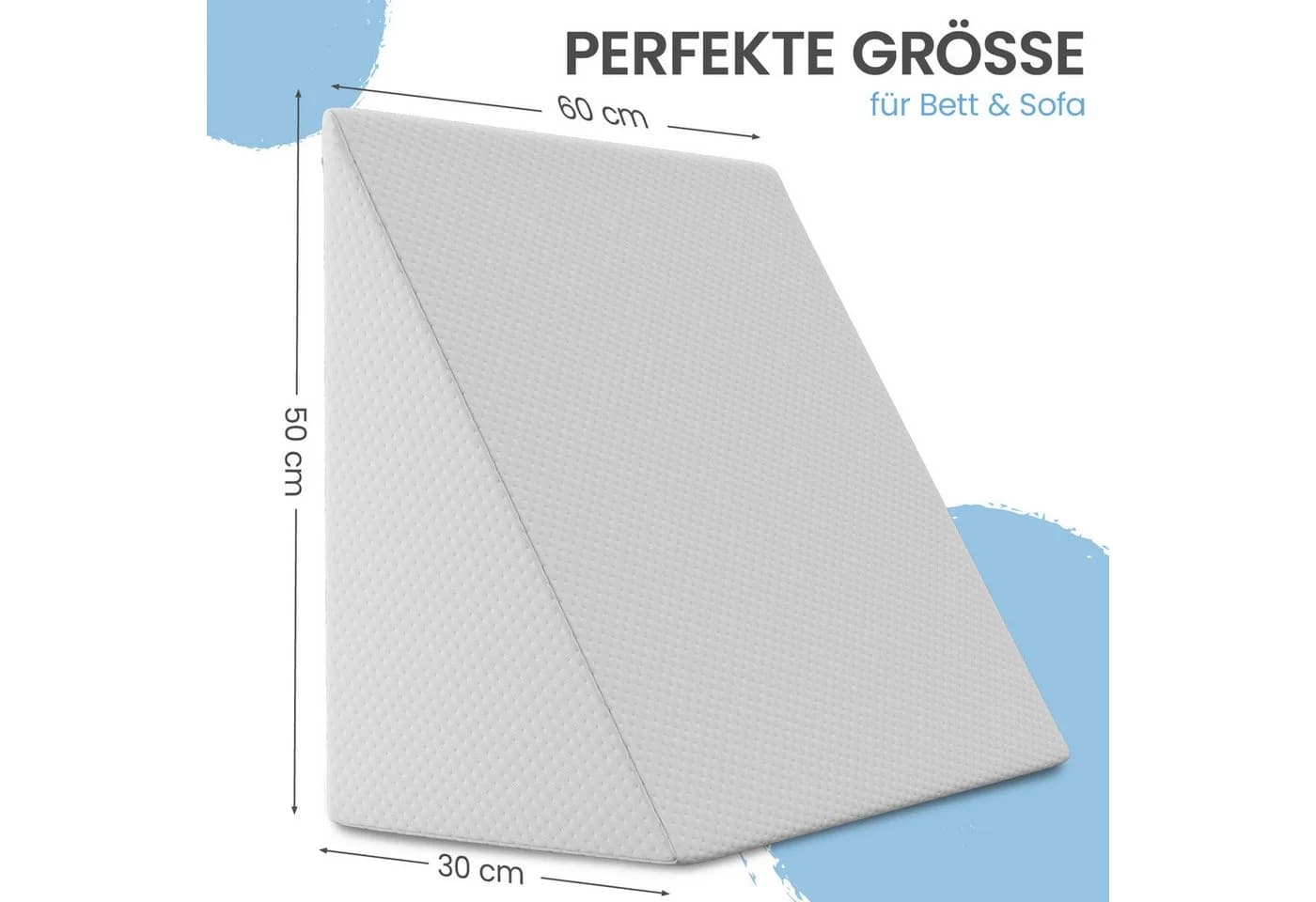 ELONEO Keilkissen Weiß Abnehmbarer Bezug Bett Sofa - Bild 5
